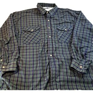 Grand Banks Outfitters Sherpa Waffle Knit Lined Flannel Plaid Shirt Men's XL